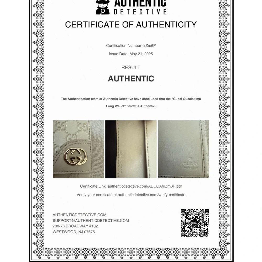 Gucci Cream Guccissima GG Embossed Long Wallet - Picture 11 of 11